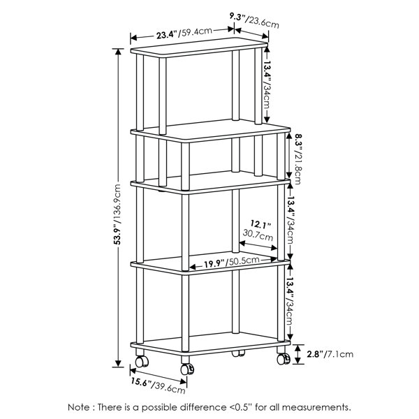 Furinno 59.4Cm Wide Rolling Kitchen Trolley Wayfair.co.uk